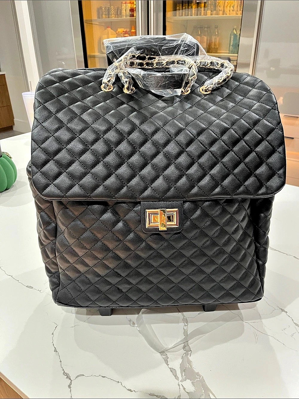 Quilted Rolling carryon in Black NWT